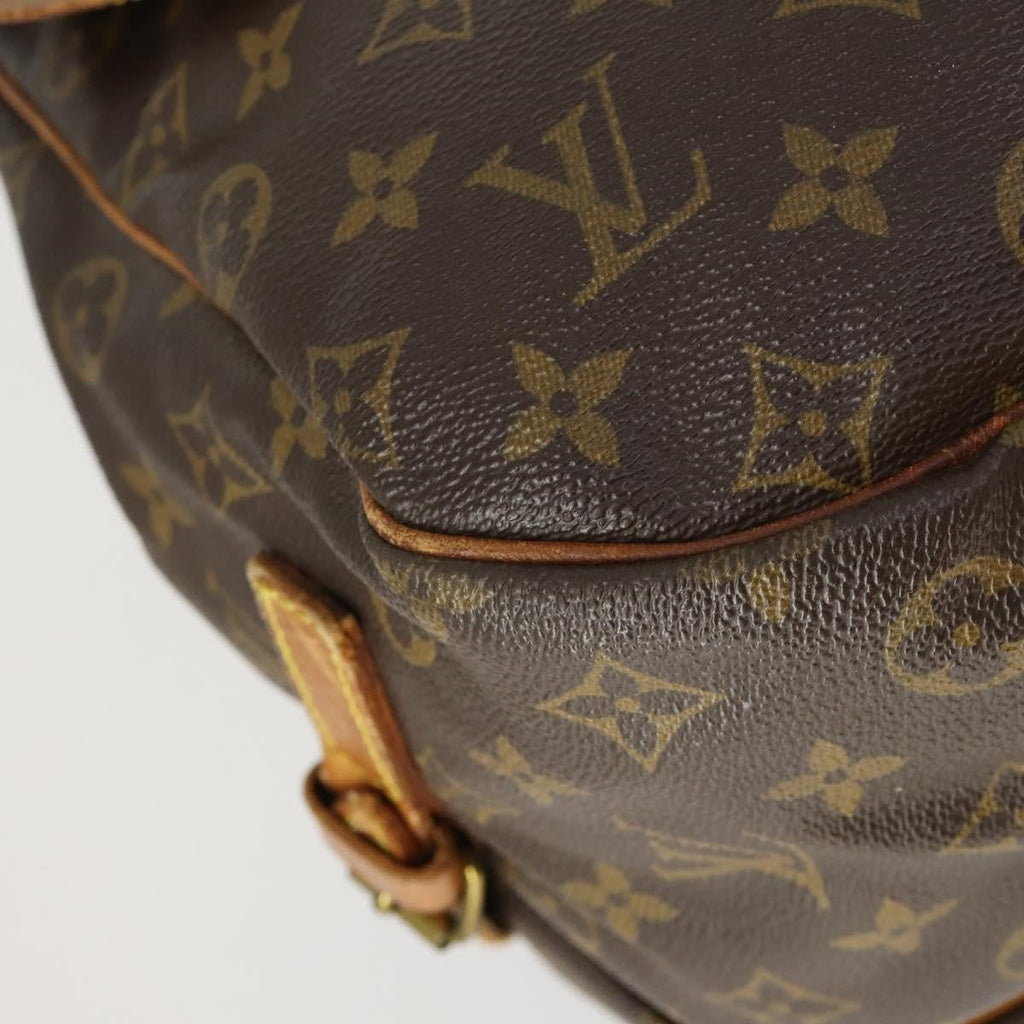 Louis Vuitton Saumur Handbag Monogram Canvas Brown Canvas Shoulder Bag Bag (Pre-Owned)