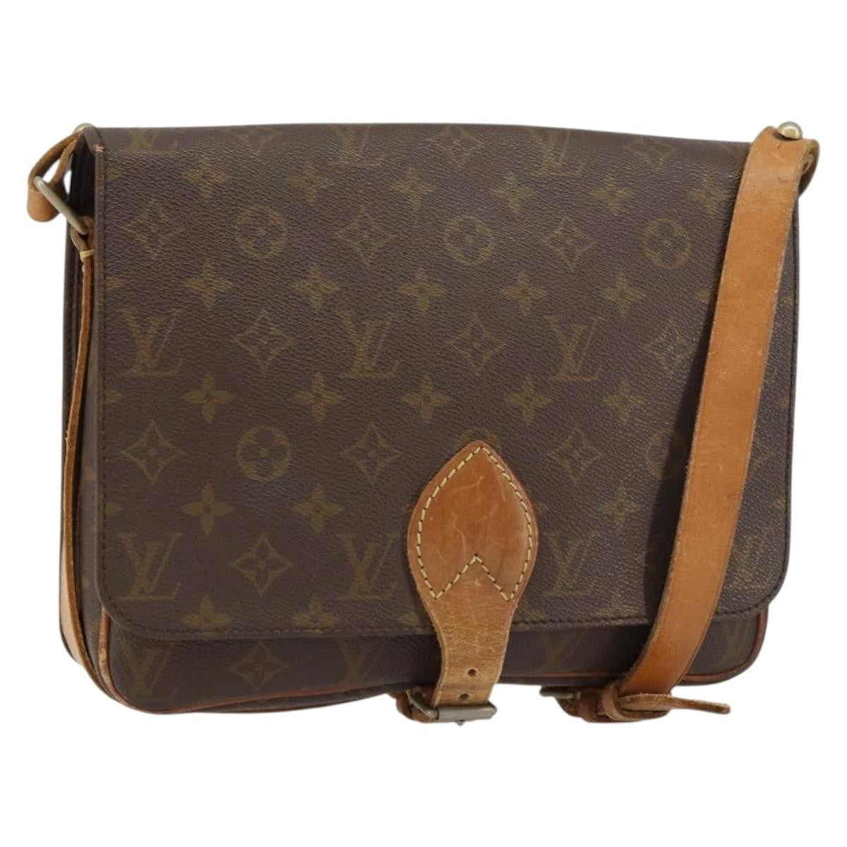 Louis Vuitton Cartouchiere Handbag Monogram Canvas Brown Canvas Shoulder Bag Bag (Pre-Owned)