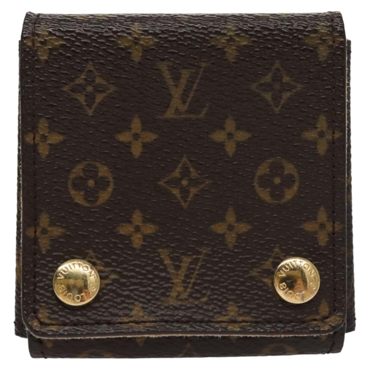 Louis Vuitton Case Jewelry Box Canvas Brown Canvas Wallets Accessory (Pre-Owned)