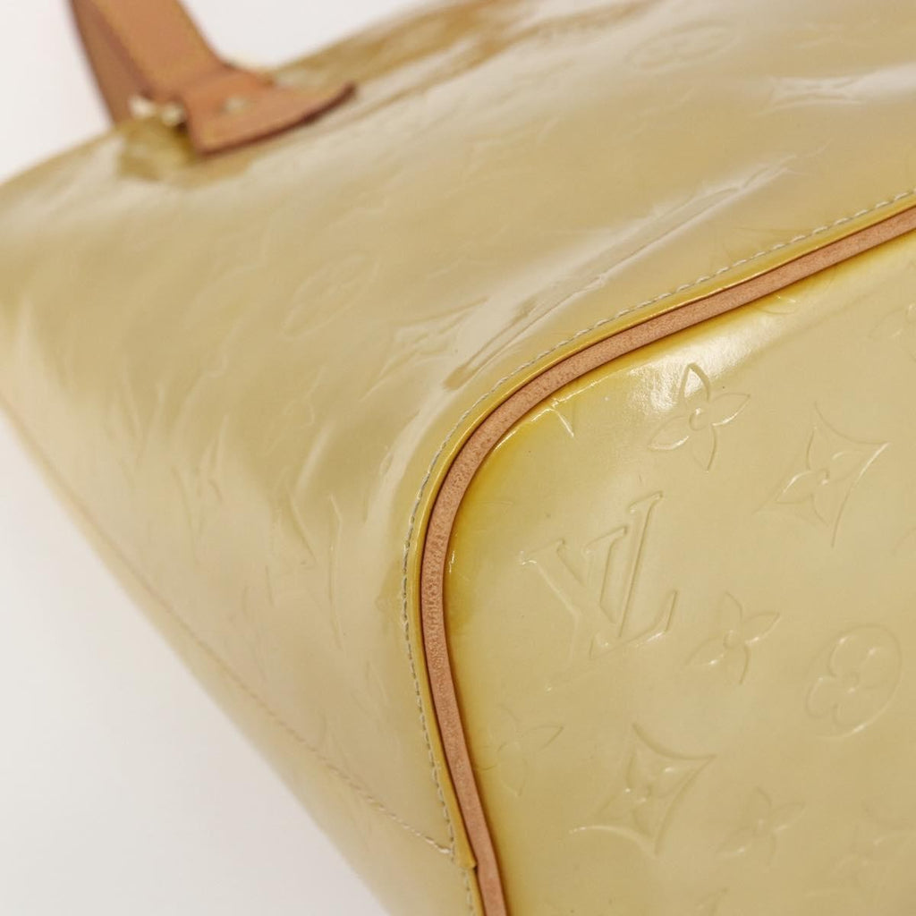 Louis Vuitton Houston Handbag Monogram Vernis Beige Patent_Leather Handbag (Pre-Owned)