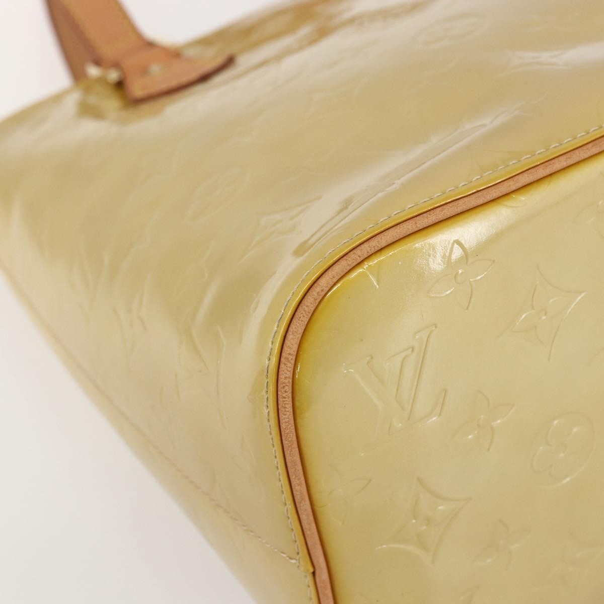 Louis Vuitton Houston Handbag Monogram Vernis Beige Patent_Leather Handbag (Pre-Owned)