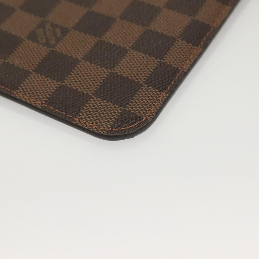 Louis Vuitton Neverfull Pochette Damier Brown Canvas Bag (Pre-Owned)