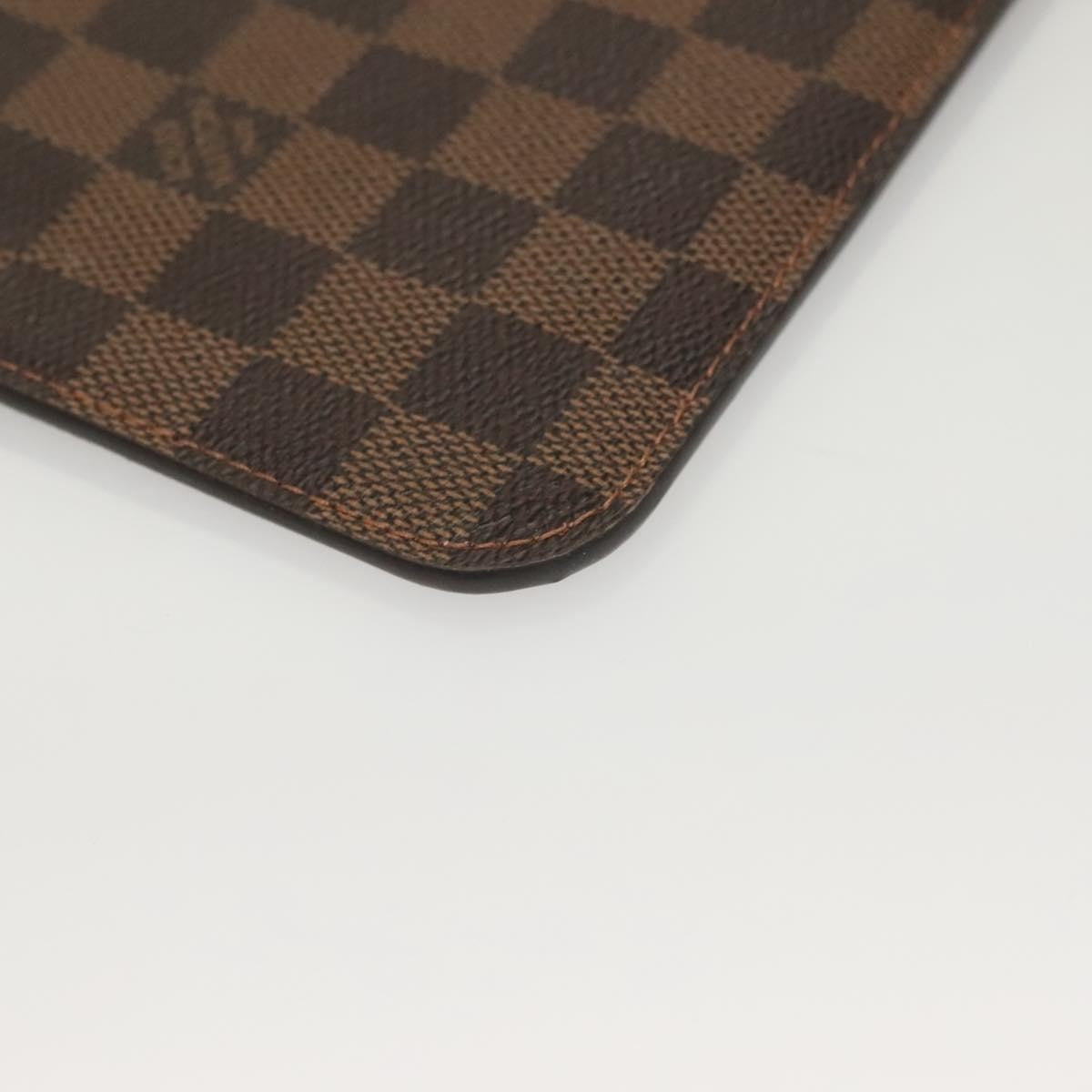 Louis Vuitton Neverfull Pochette Damier Brown Canvas Bag (Pre-Owned)