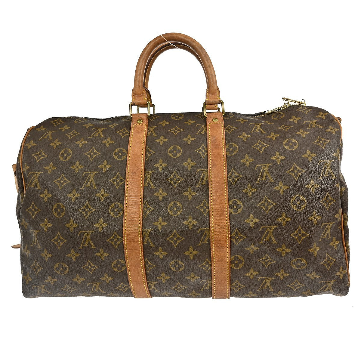 Louis Vuitton Keepall Bandouliere Bag Monogram Canvas Brown Canvas Travel Bag Bag (Pre-Owned)