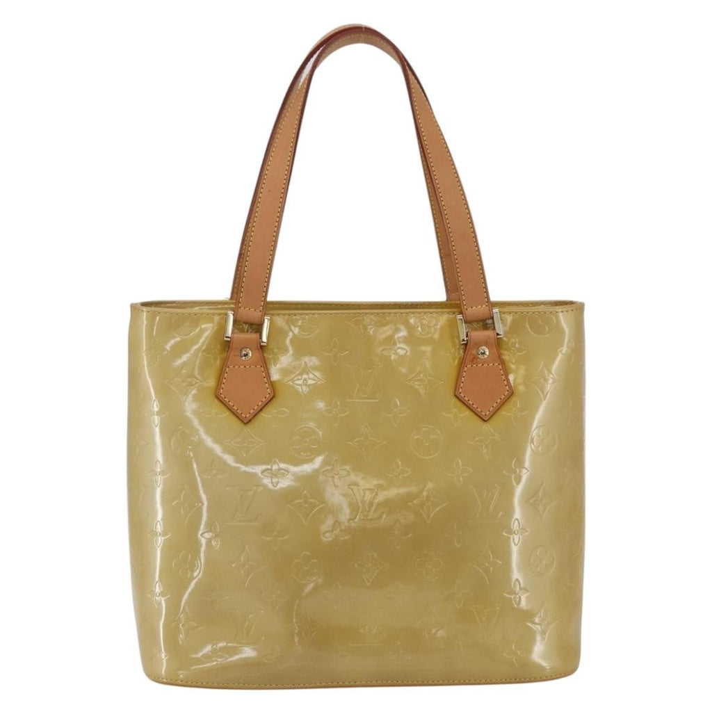Louis Vuitton Houston Handbag Monogram Vernis Beige Patent_Leather Handbag (Pre-Owned)