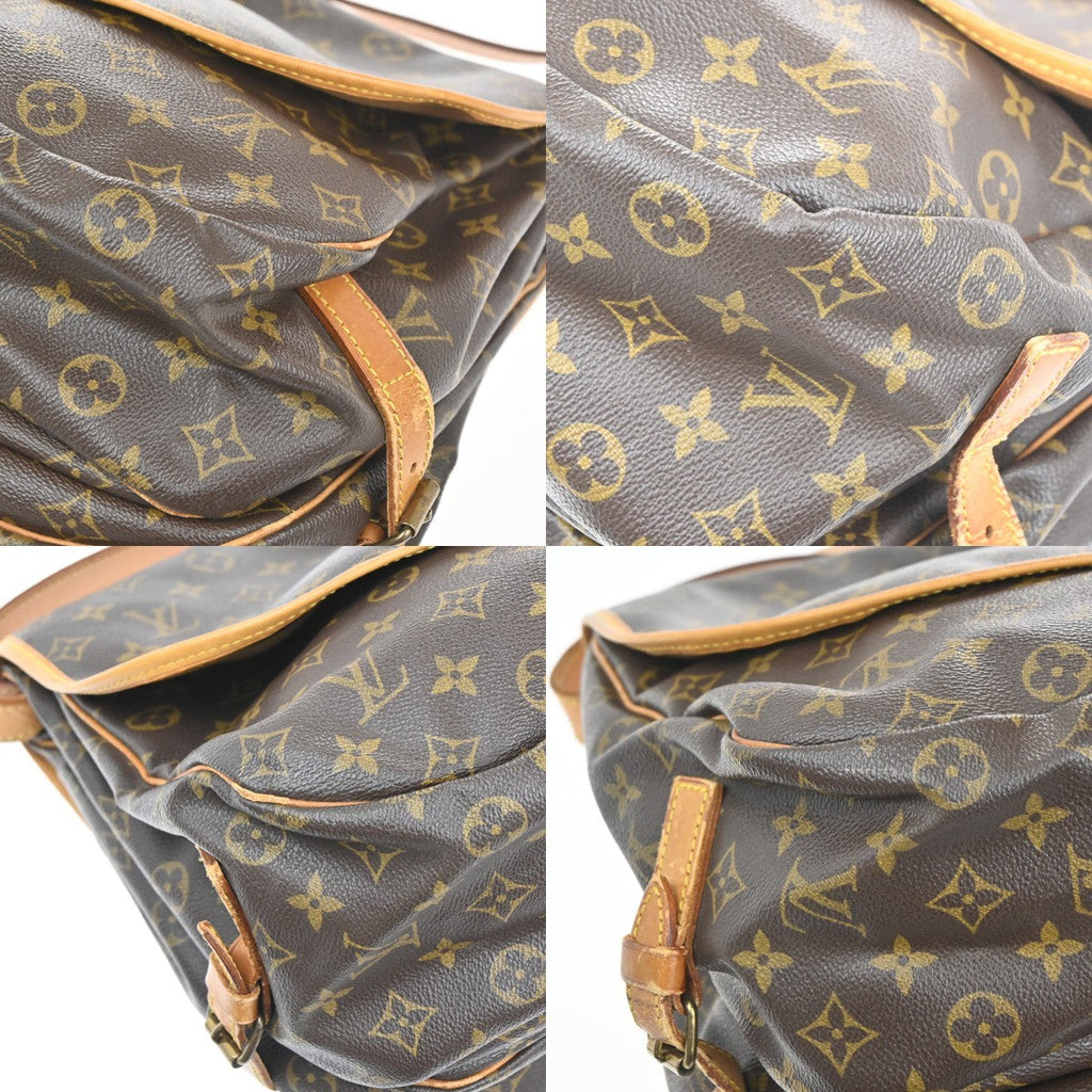 Louis Vuitton Saumur Handbag Monogram Canvas Brown Canvas Shoulder Bag Bag (Pre-Owned)