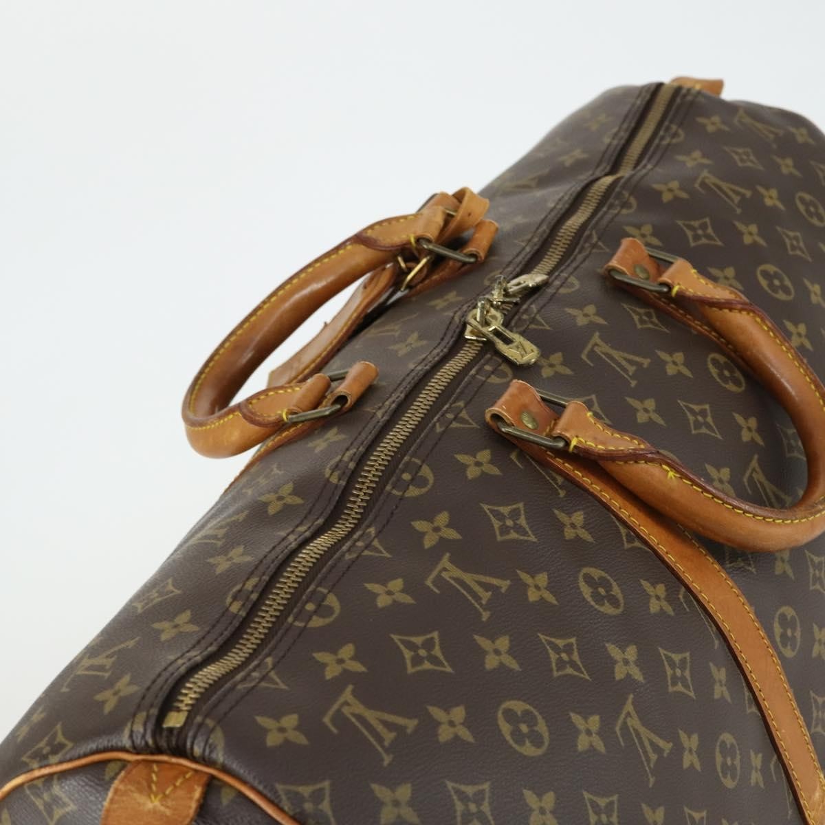Louis Vuitton Keepall Bag Monogram Canvas Brown Canvas Handbag (Pre-Owned)