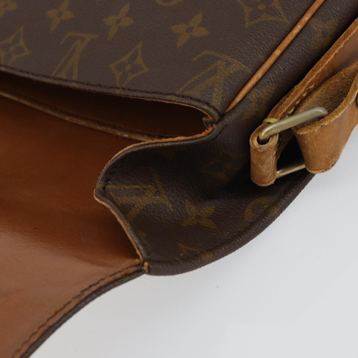 Louis Vuitton Cartouchiere Handbag Monogram Canvas Brown Canvas Shoulder Bag Bag (Pre-Owned)