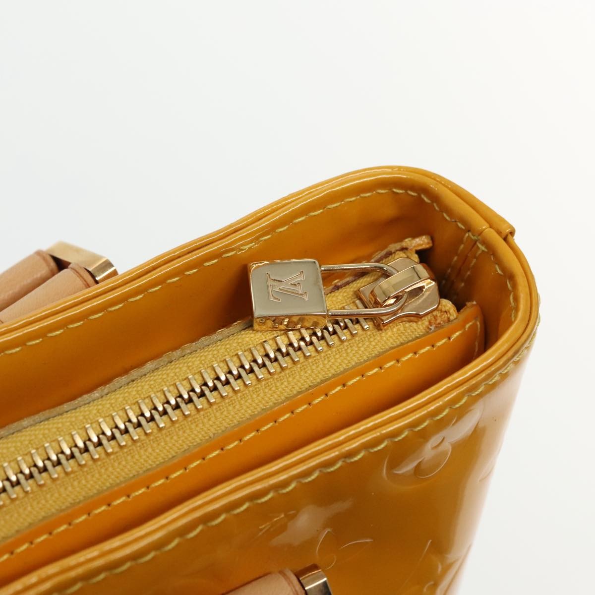 Louis Vuitton Houston Handbag Monogram Vernis Yellow Patent_Leather Bag (Pre-Owned)