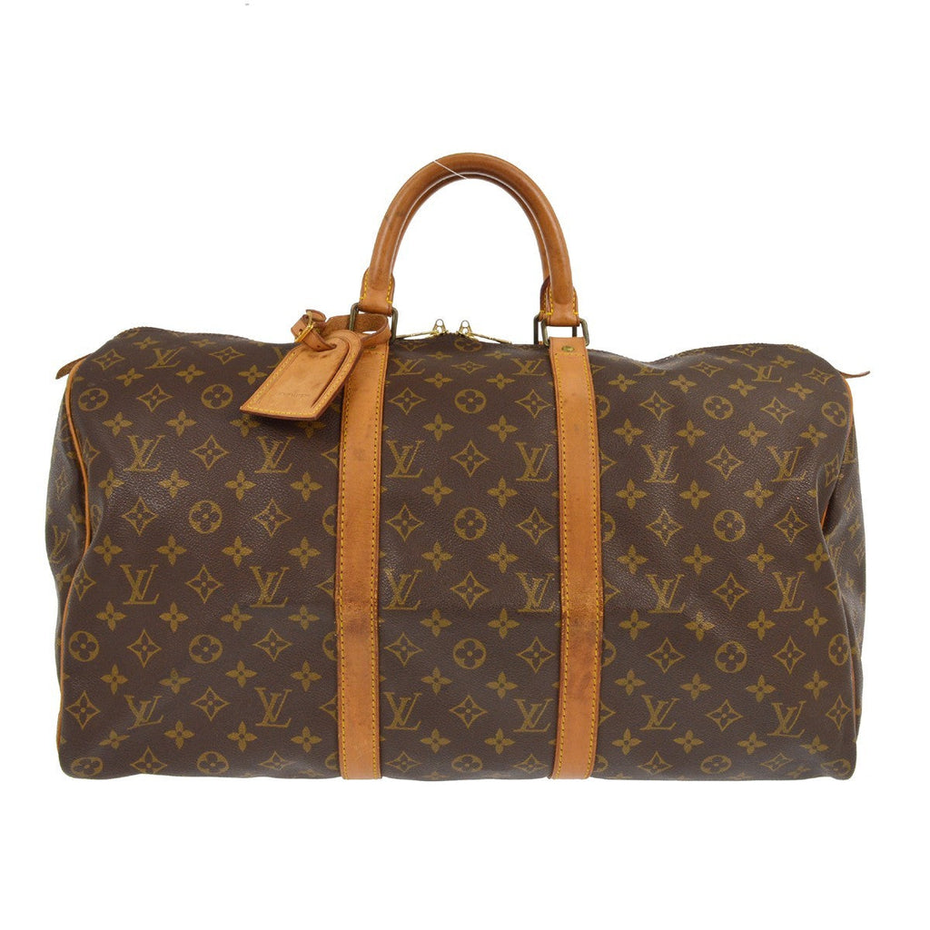 Louis Vuitton Keepall Bag Monogram Canvas Brown Canvas Travel Bag Bag (Pre-Owned)
