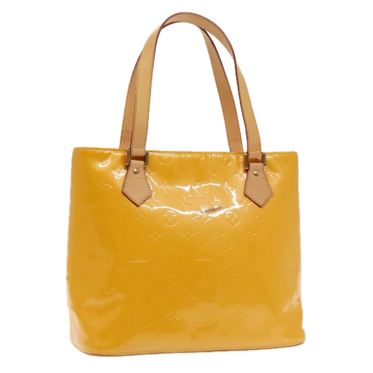 Louis Vuitton Houston Handbag Monogram Vernis Yellow Patent_Leather Bag (Pre-Owned)