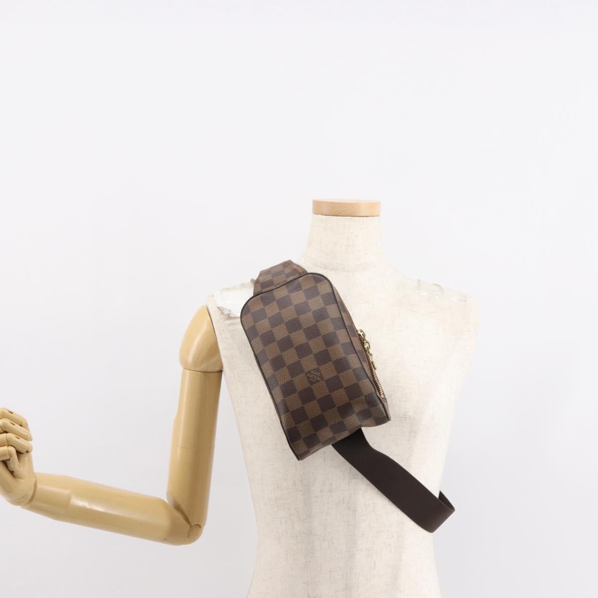 Louis Vuitton Geronimos Waist Bag Damier Brown Canvas Shoulder Bag Bag (Pre-Owned)