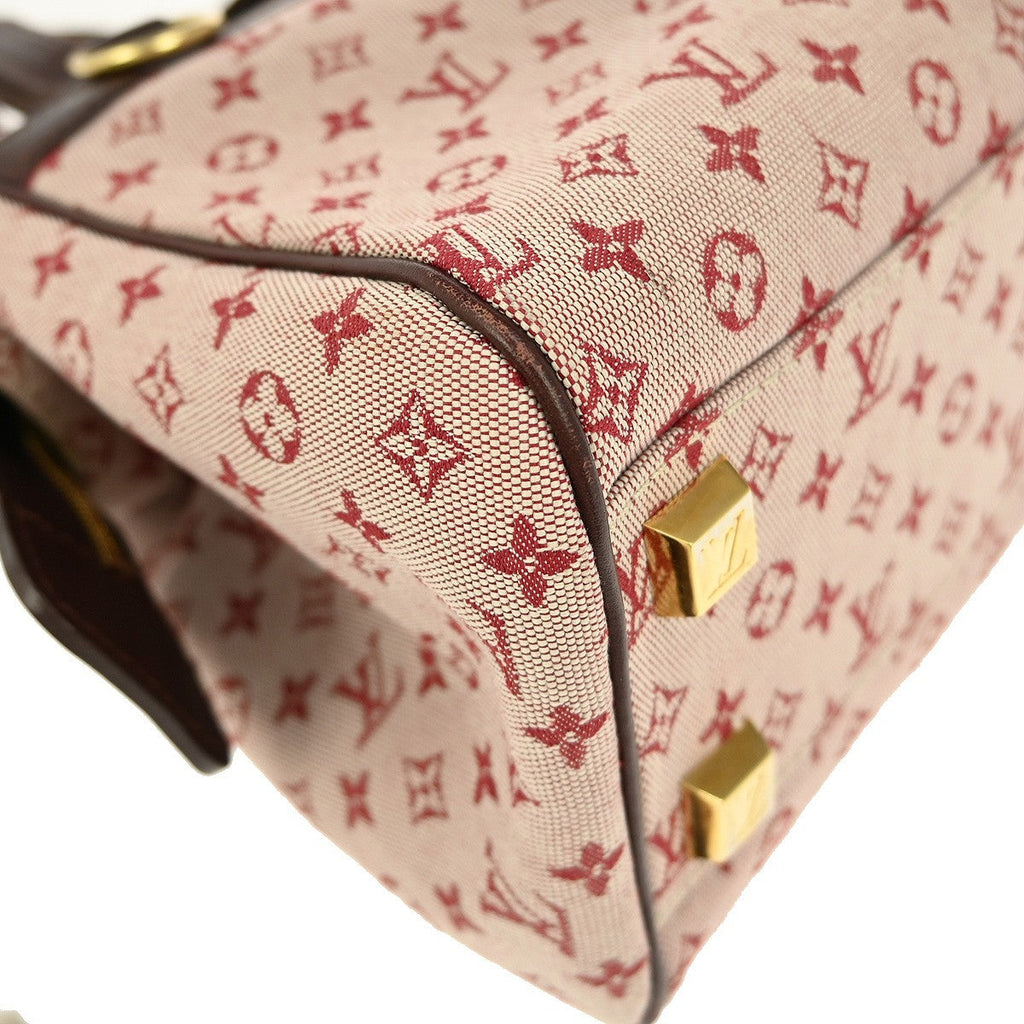 Louis Vuitton Josephine Handbag Mini Lin Burgundy Canvas Handbag (Pre-Owned)