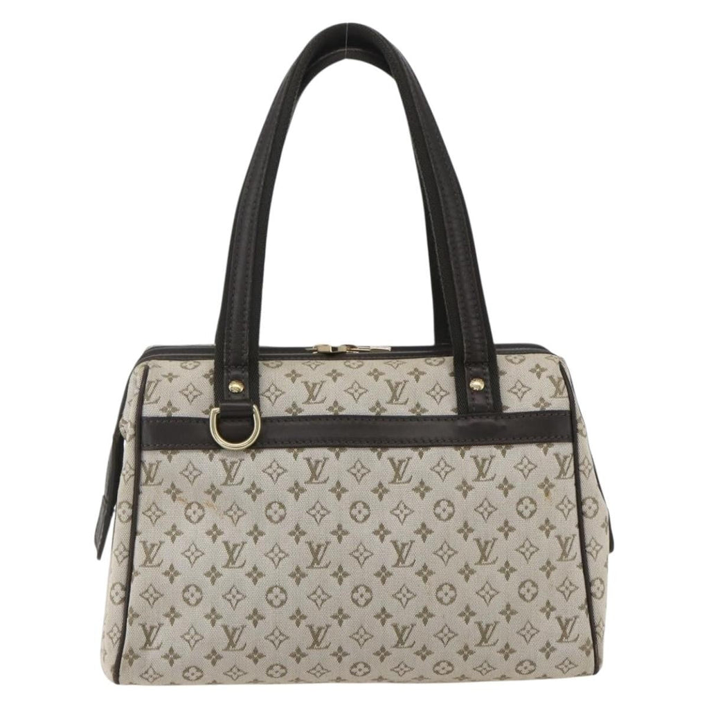 Louis Vuitton Josephine Handbag Mini Lin Khaki Canvas Handbag (Pre-Owned)
