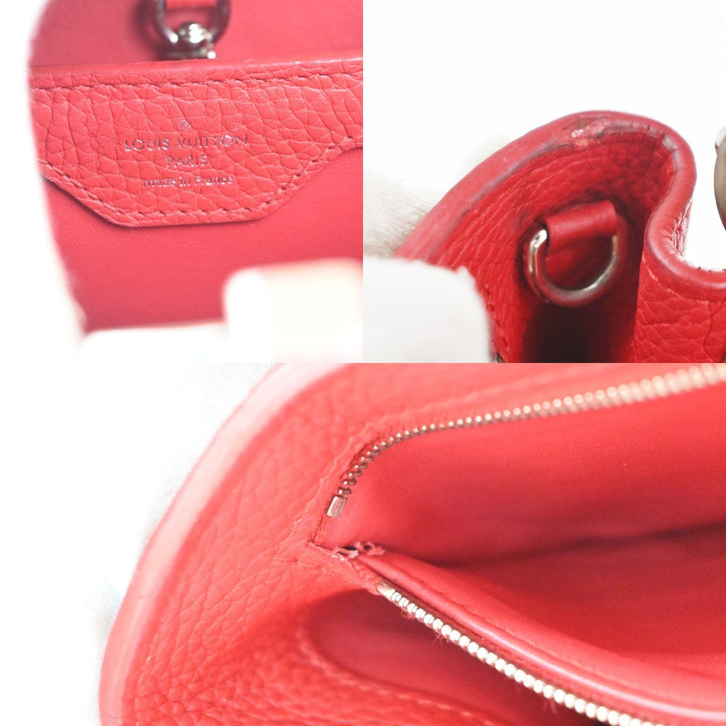 Louis Vuitton Capucines Bag Leather Red Leather Handbag (Pre-Owned)