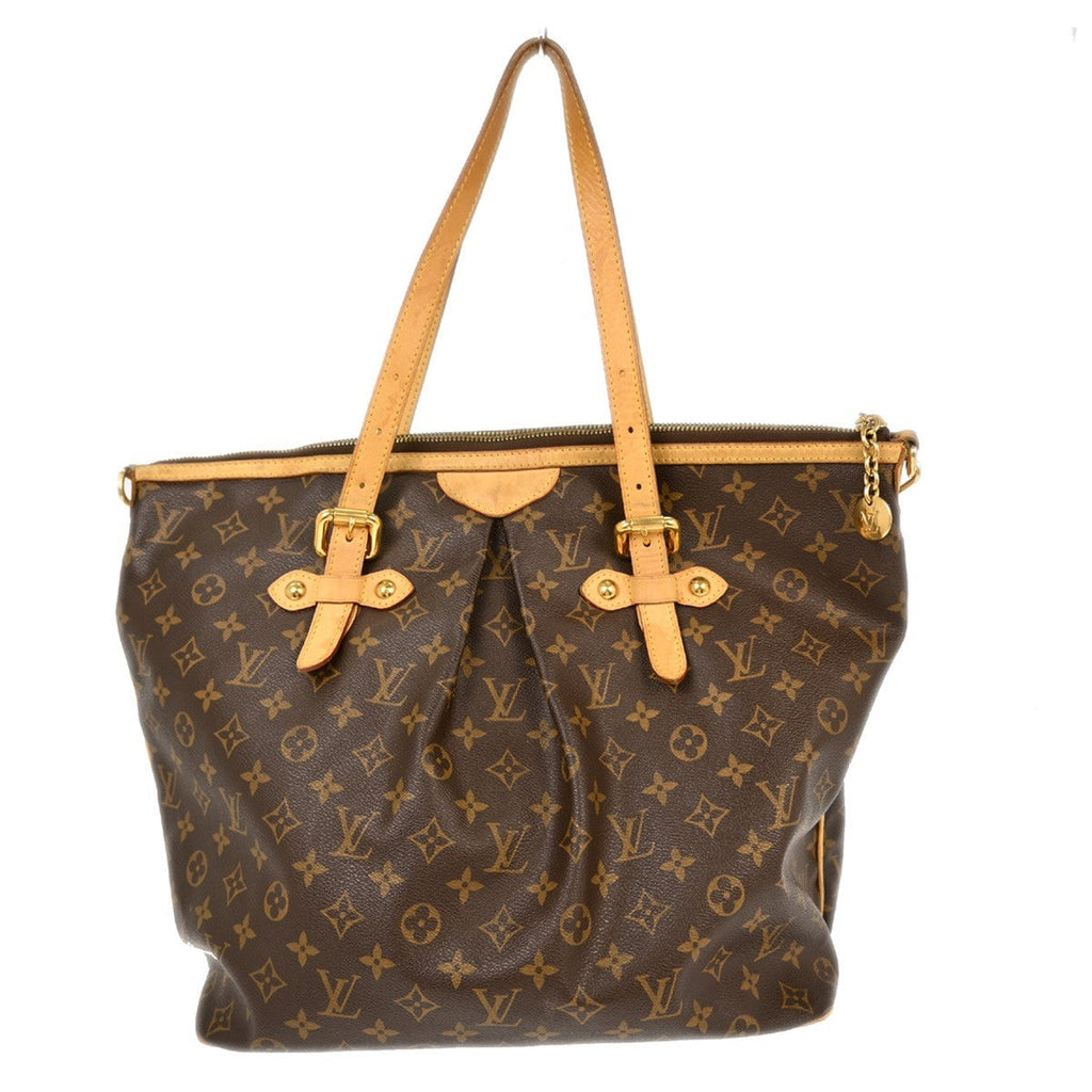 Louis Vuitton Palermo Handbag Monogram Canvas Brown Canvas Tote Bag Bag (Pre-Owned)