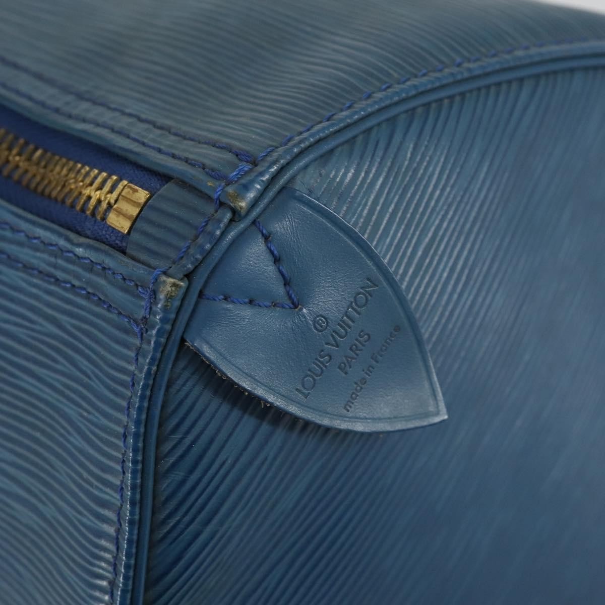 Louis Vuitton Keepall Bag Epi Leather Blue Leather Travel Bag Bag (Pre-Owned)