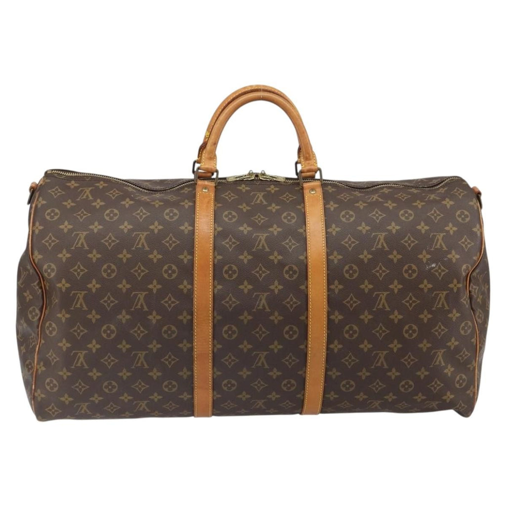 Louis Vuitton Keepall Bandouliere Bag Monogram Canvas Brown Canvas Travel Bag Bag (Pre-Owned)