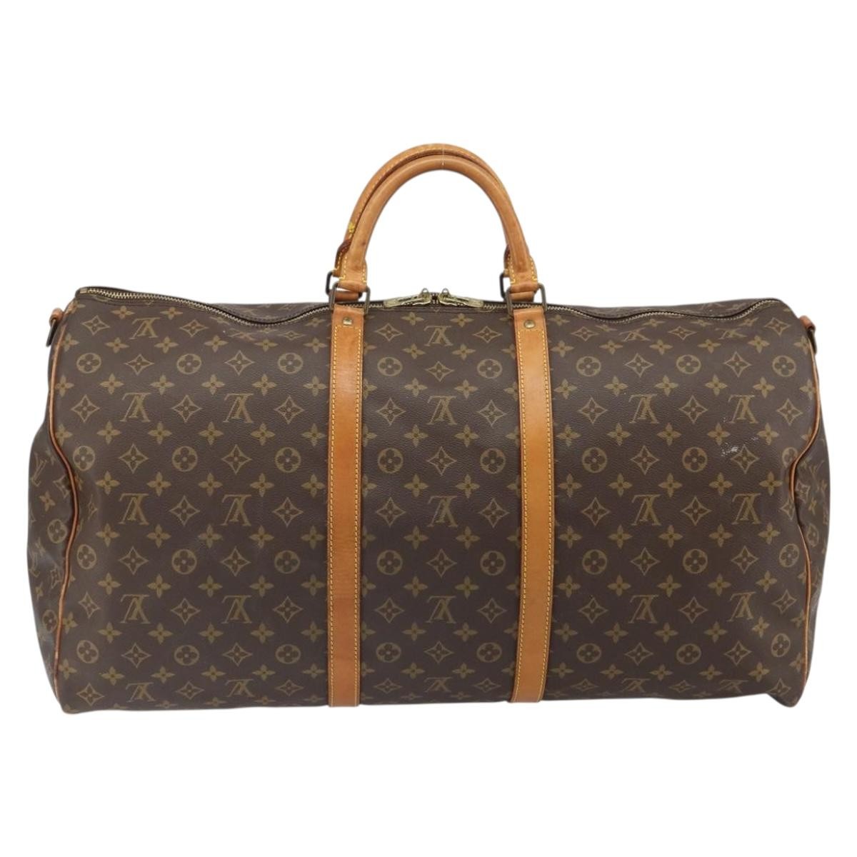Louis Vuitton Keepall Bandouliere Bag Monogram Canvas Brown Canvas Travel Bag Bag (Pre-Owned)