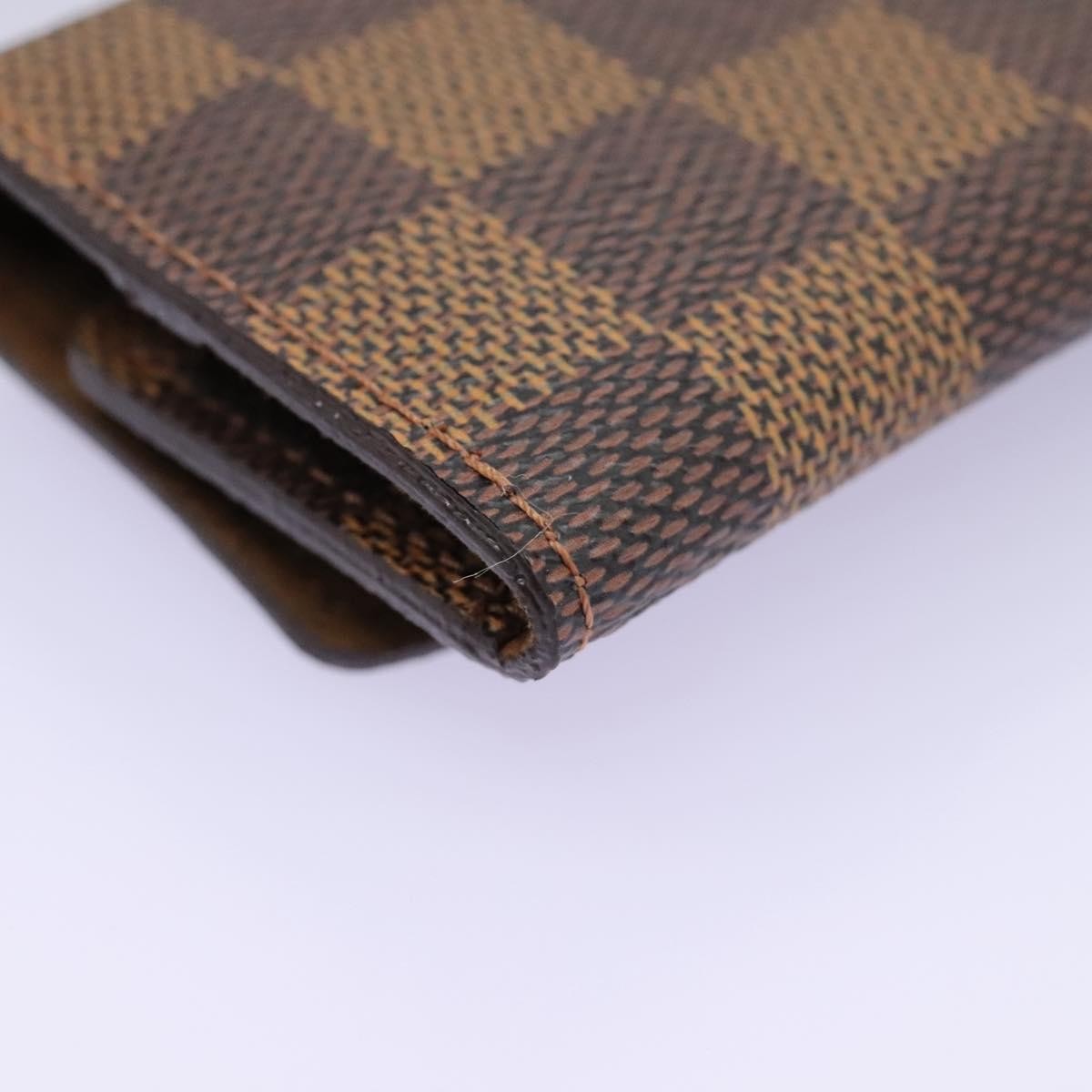 Louis Vuitton Cufflinks Case Damier Brown Canvas Cufflinks Jewelry (Pre-Owned)