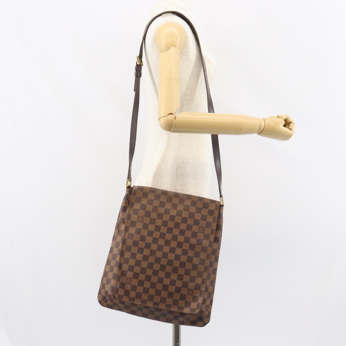 Louis Vuitton Musette Handbag Damier Brown Canvas Shoulder Bag Bag (Pre-Owned)