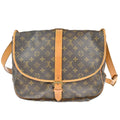 Louis Vuitton Saumur Handbag Monogram Canvas Brown Canvas Shoulder Bag Bag (Pre-Owned)