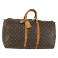 Louis Vuitton Keepall Bag Monogram Canvas Brown Canvas Handbag (Pre-Owned)