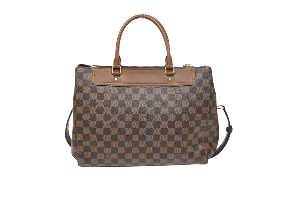 Louis Vuitton Greenwich Bag Damier Brown Leather Handbag (Pre-Owned)