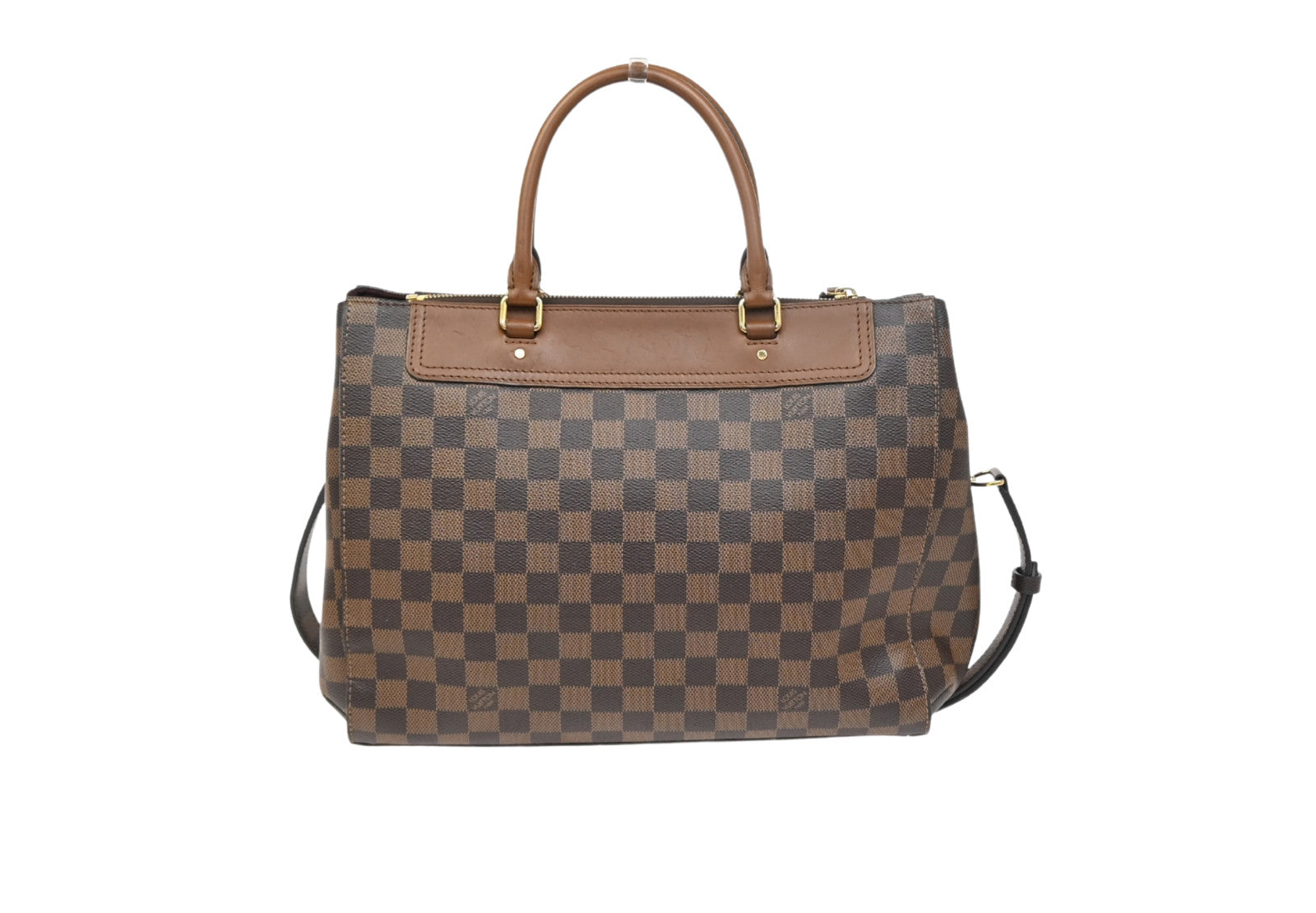 Louis Vuitton Greenwich Bag Damier Brown Leather Handbag (Pre-Owned)