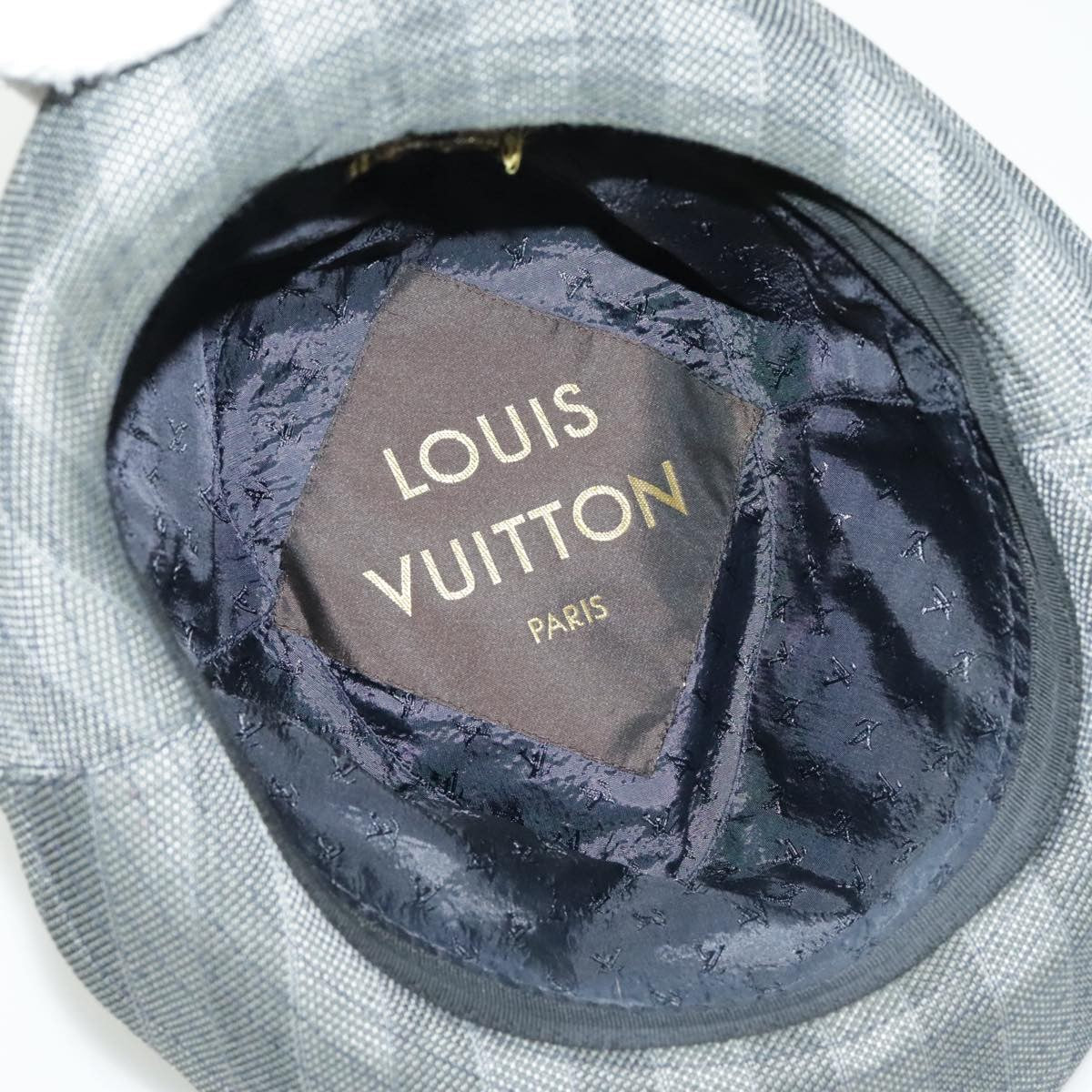 Louis Vuitton Lv Graphical Hat Cotton Gray Cotton Head Accessory Accessory (Pre-Owned)