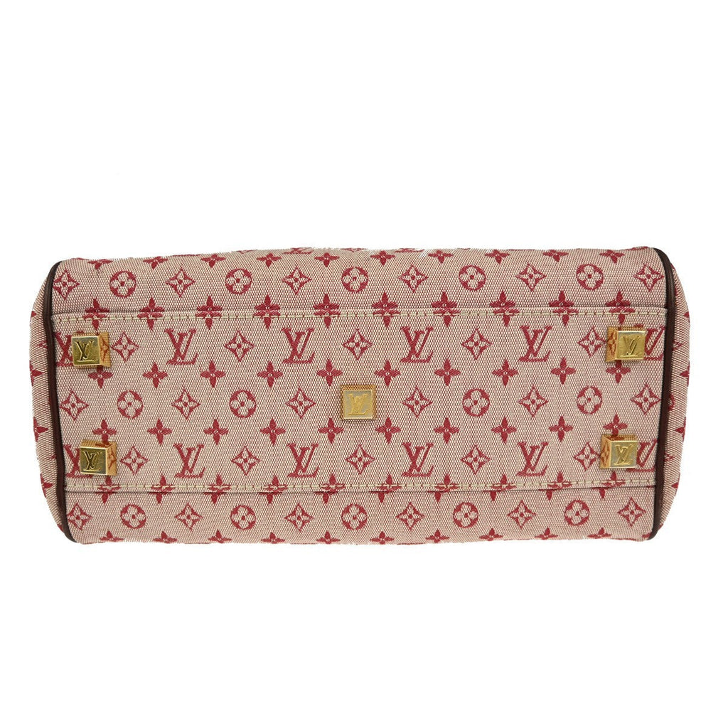 Louis Vuitton Josephine Handbag Mini Lin Burgundy Canvas Handbag (Pre-Owned)