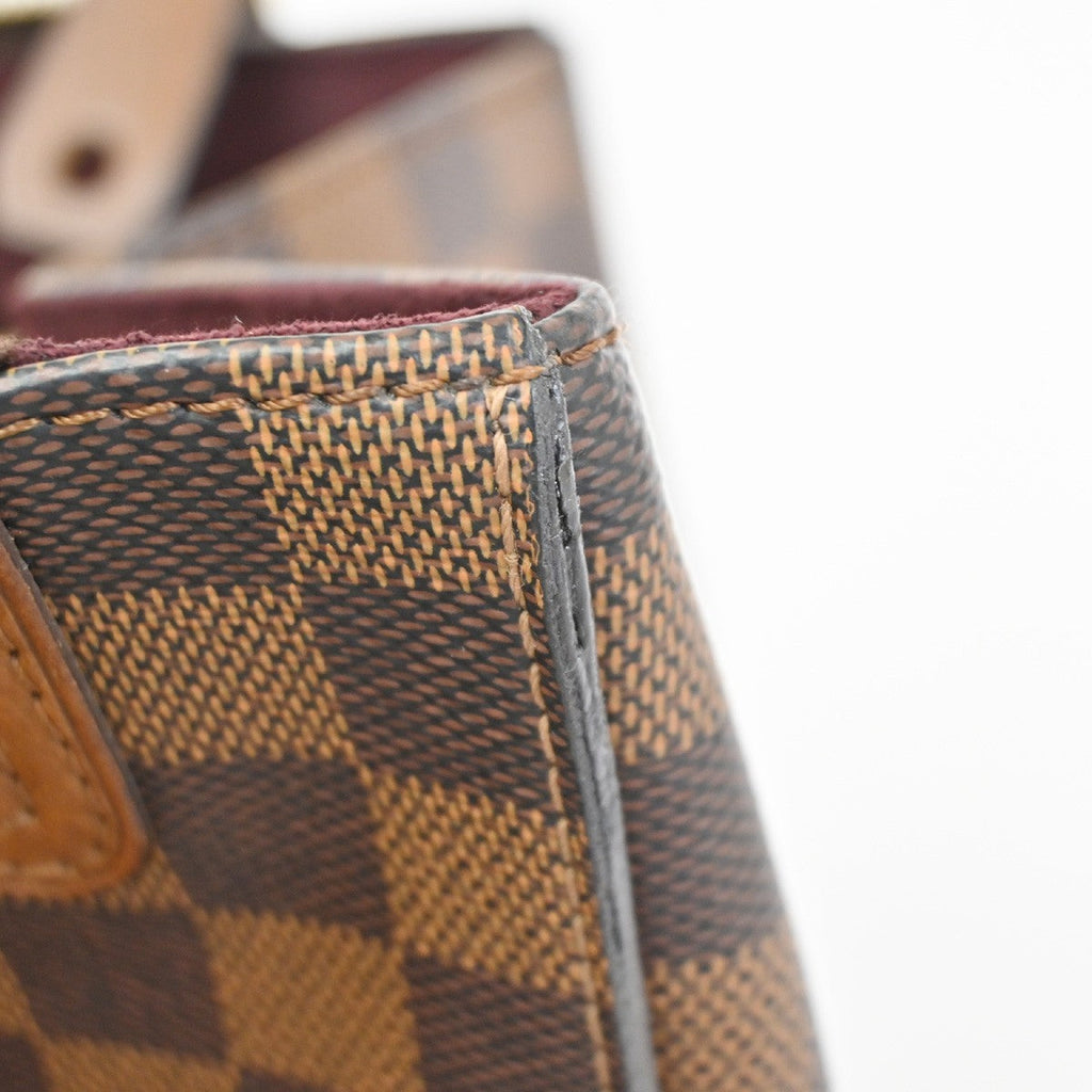 Louis Vuitton Greenwich Bag Damier Brown Leather Handbag (Pre-Owned)
