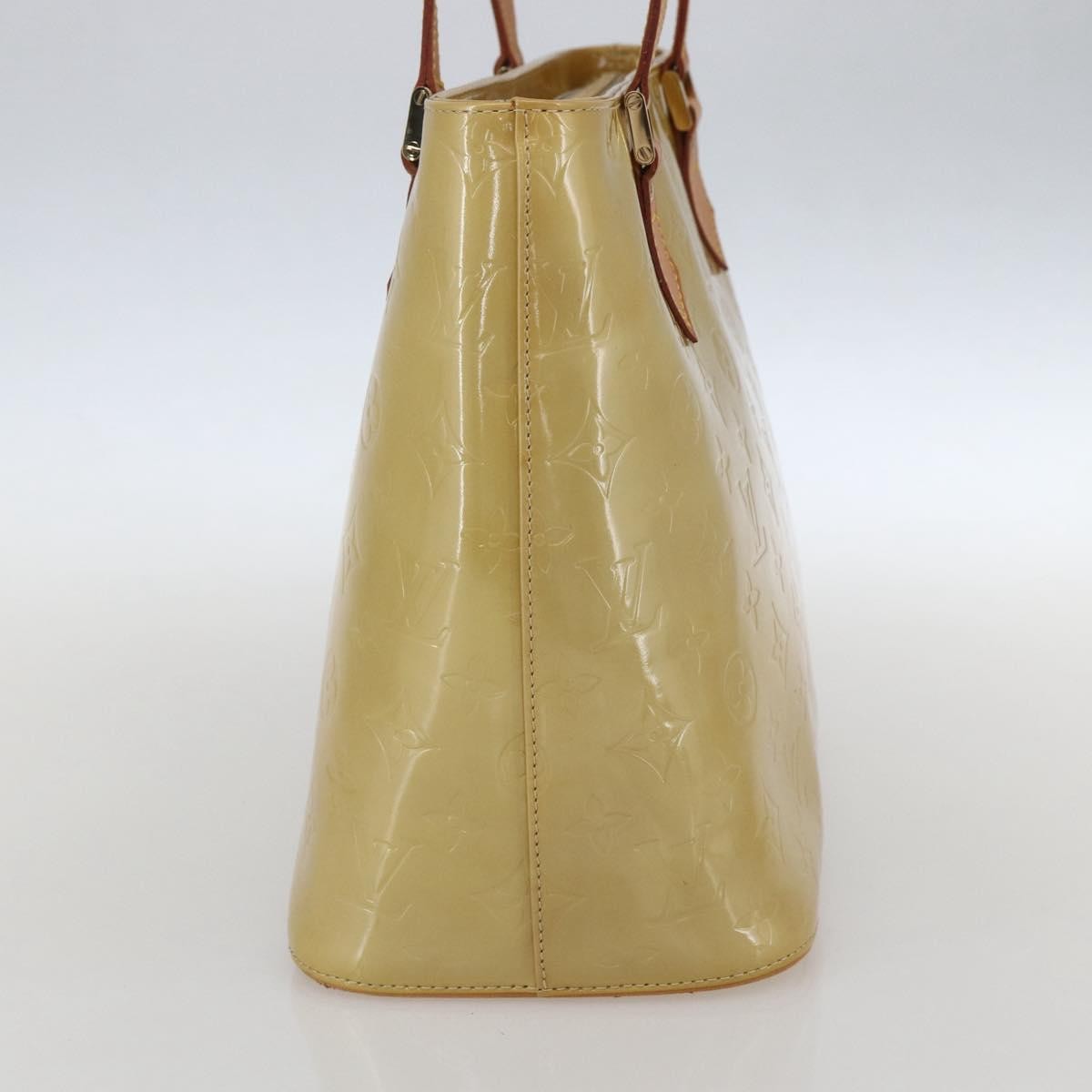 Louis Vuitton Houston Handbag Monogram Vernis Beige Patent_Leather Handbag (Pre-Owned)