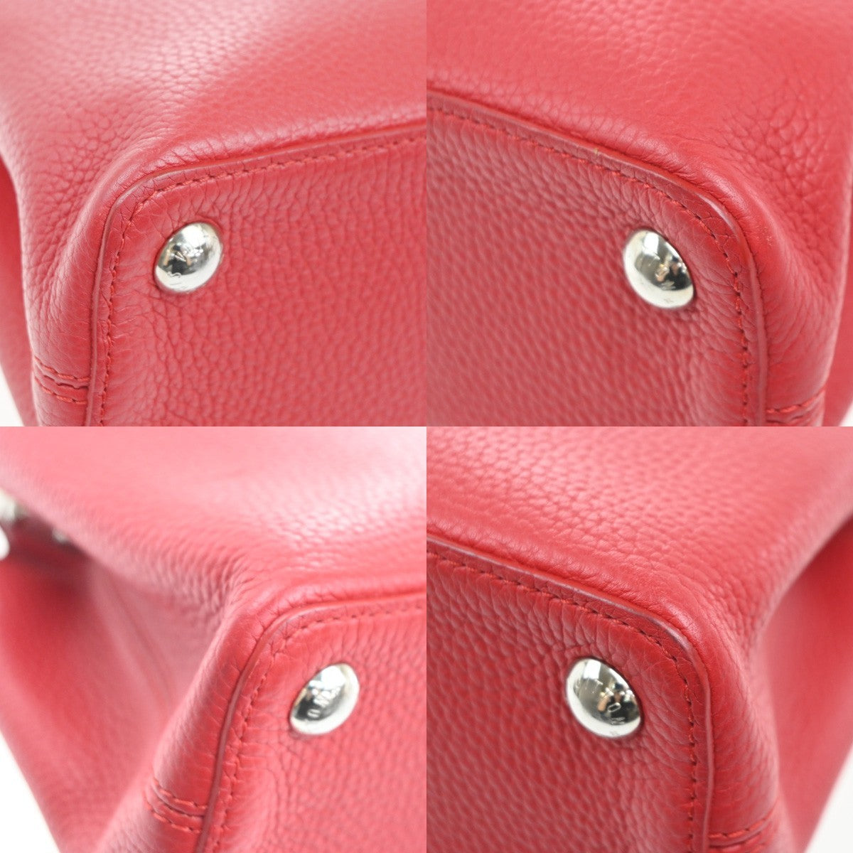 Louis Vuitton Capucines Bag Leather Red Leather Handbag (Pre-Owned)
