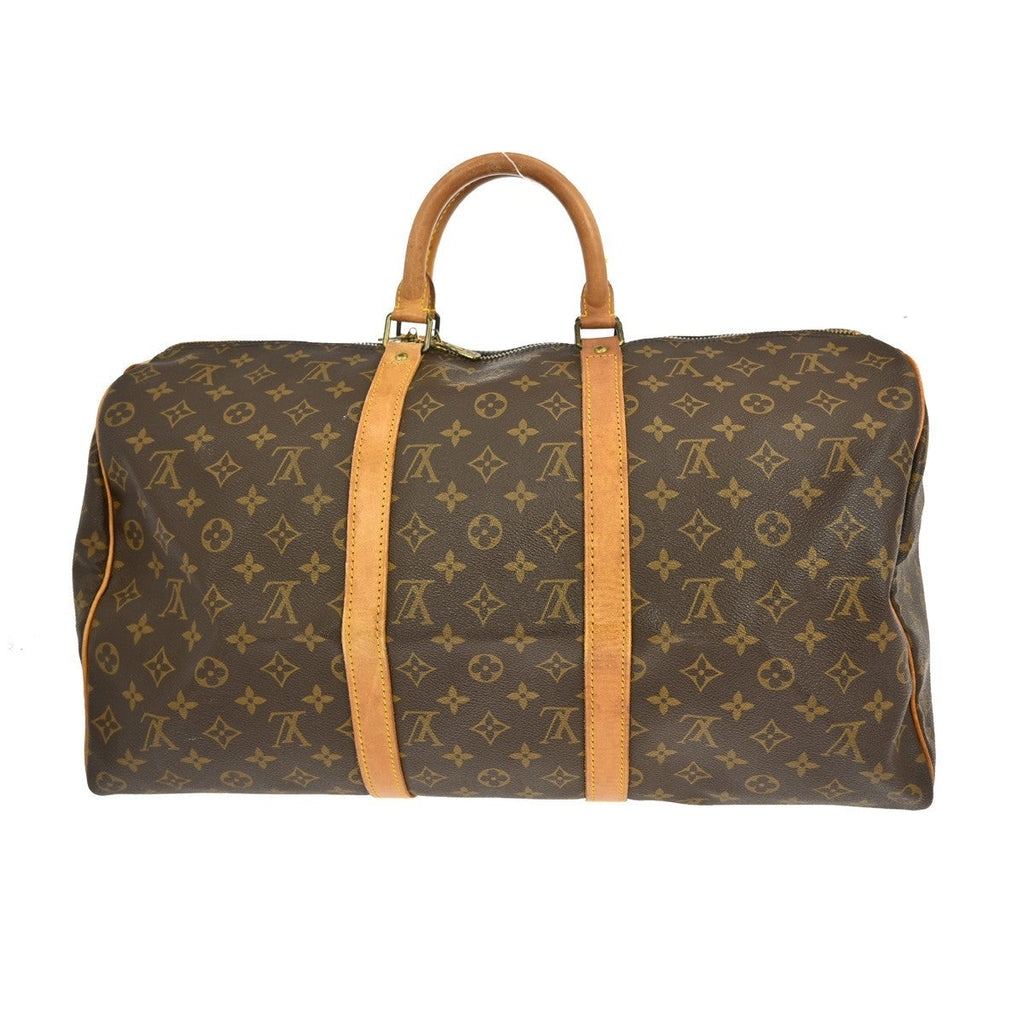 Louis Vuitton Keepall Bag Monogram Canvas Brown Canvas Travel Bag Bag (Pre-Owned)
