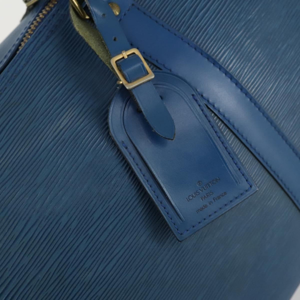 Louis Vuitton Keepall Bag Epi Leather Blue Leather Travel Bag Bag (Pre-Owned)