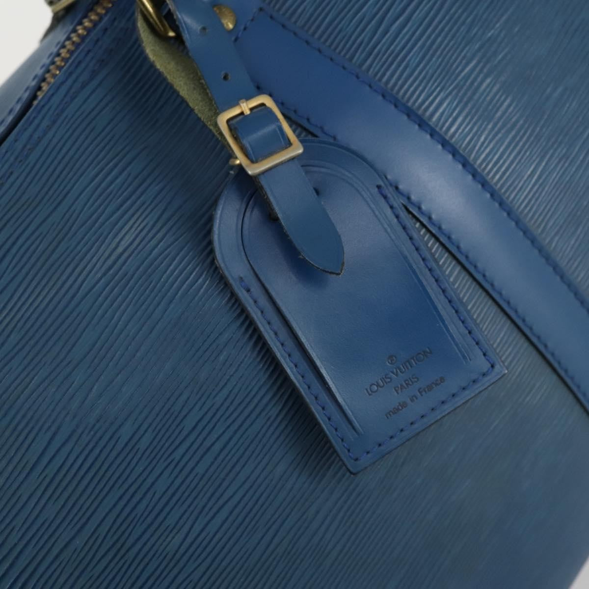 Louis Vuitton Keepall Bag Epi Leather Blue Leather Travel Bag Bag (Pre-Owned)