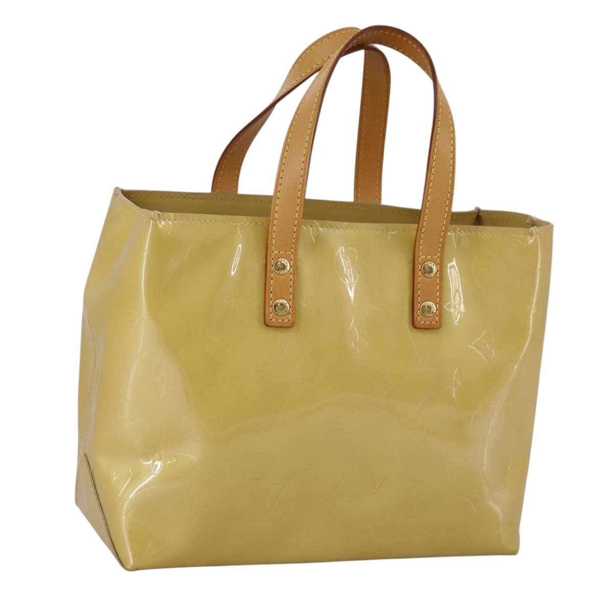 Louis Vuitton Reade Handbag Monogram Vernis Beige Patent_Leather Handbag (Pre-Owned)