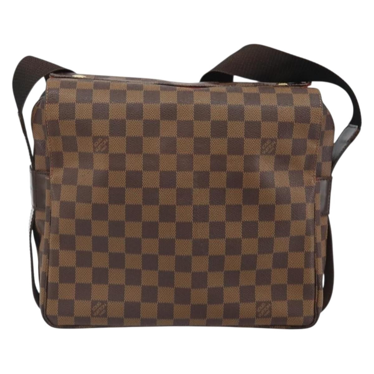 Louis Vuitton Naviglio Handbag Damier Brown Canvas Shoulder Bag Bag (Pre-Owned)