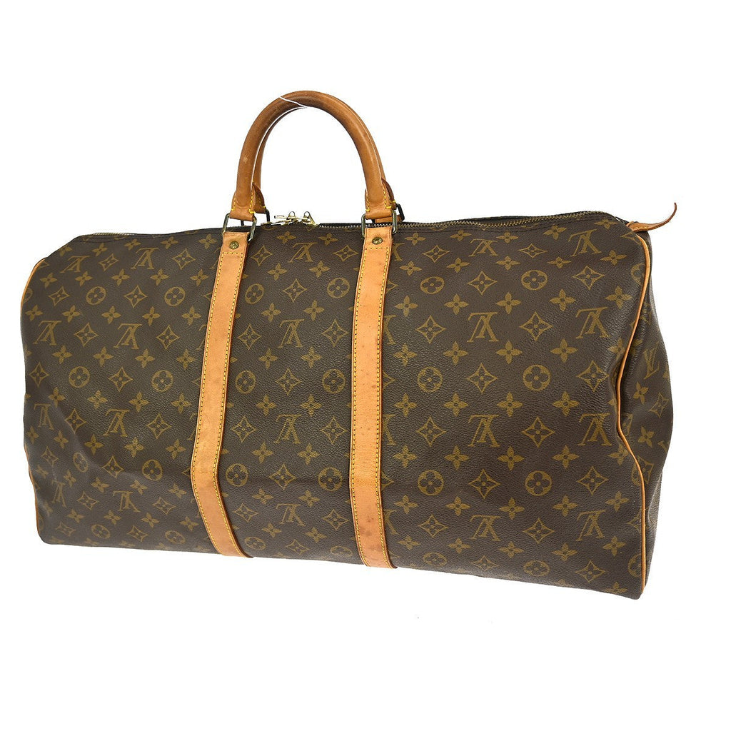 Louis Vuitton Keepall Bag Monogram Canvas Brown Canvas Travel Bag Bag (Pre-Owned)