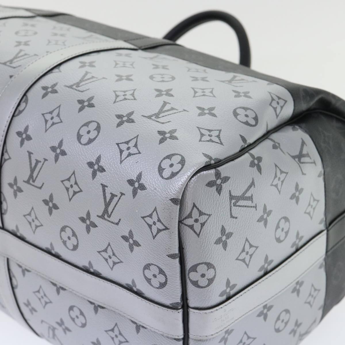 Louis Vuitton Keepall Bandouliere Bag Monogram Eclipse Split Canvas Black Canvas Bag (Pre-Owned)