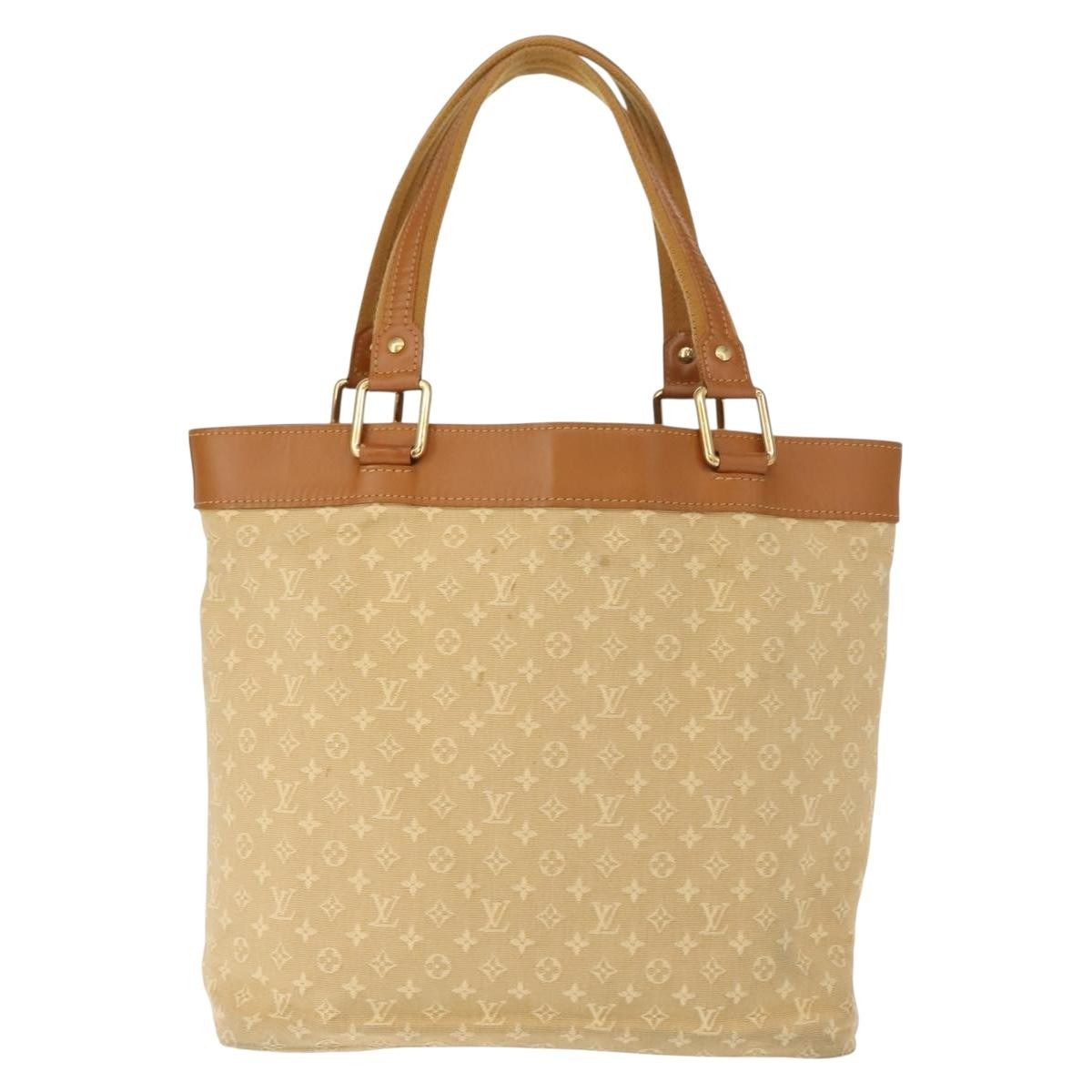 Louis Vuitton Lucille Handbag Mini Lin Beige Canvas Tote Bag Bag (Pre-Owned)