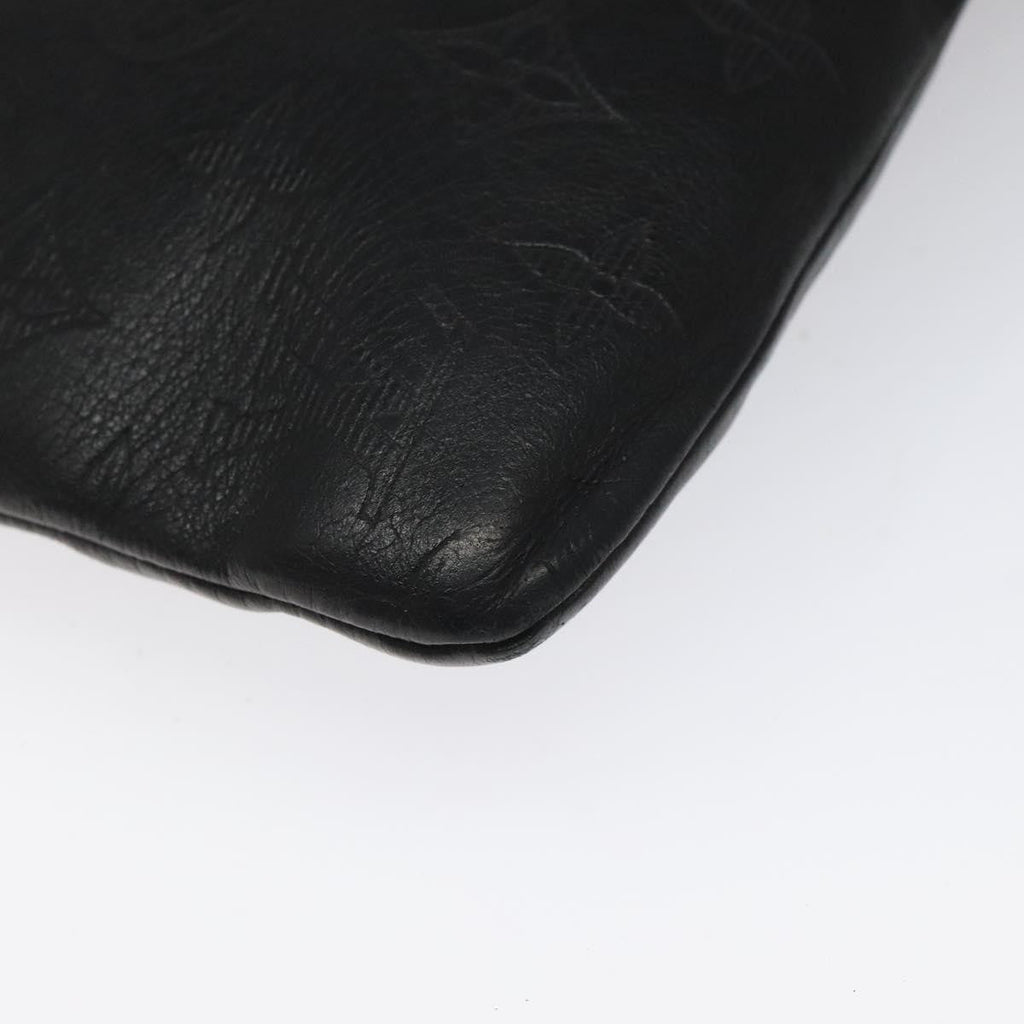 Louis Vuitton Discovery Pochette Monogram Shadow Leather Black Leather Bag (Pre-Owned)