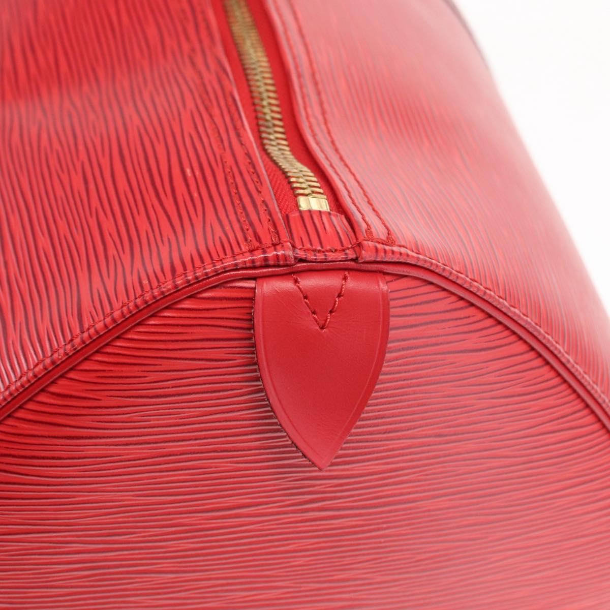 Louis Vuitton Keepall Bag Epi Leather Red Leather Travel Bag Bag (Pre-Owned)