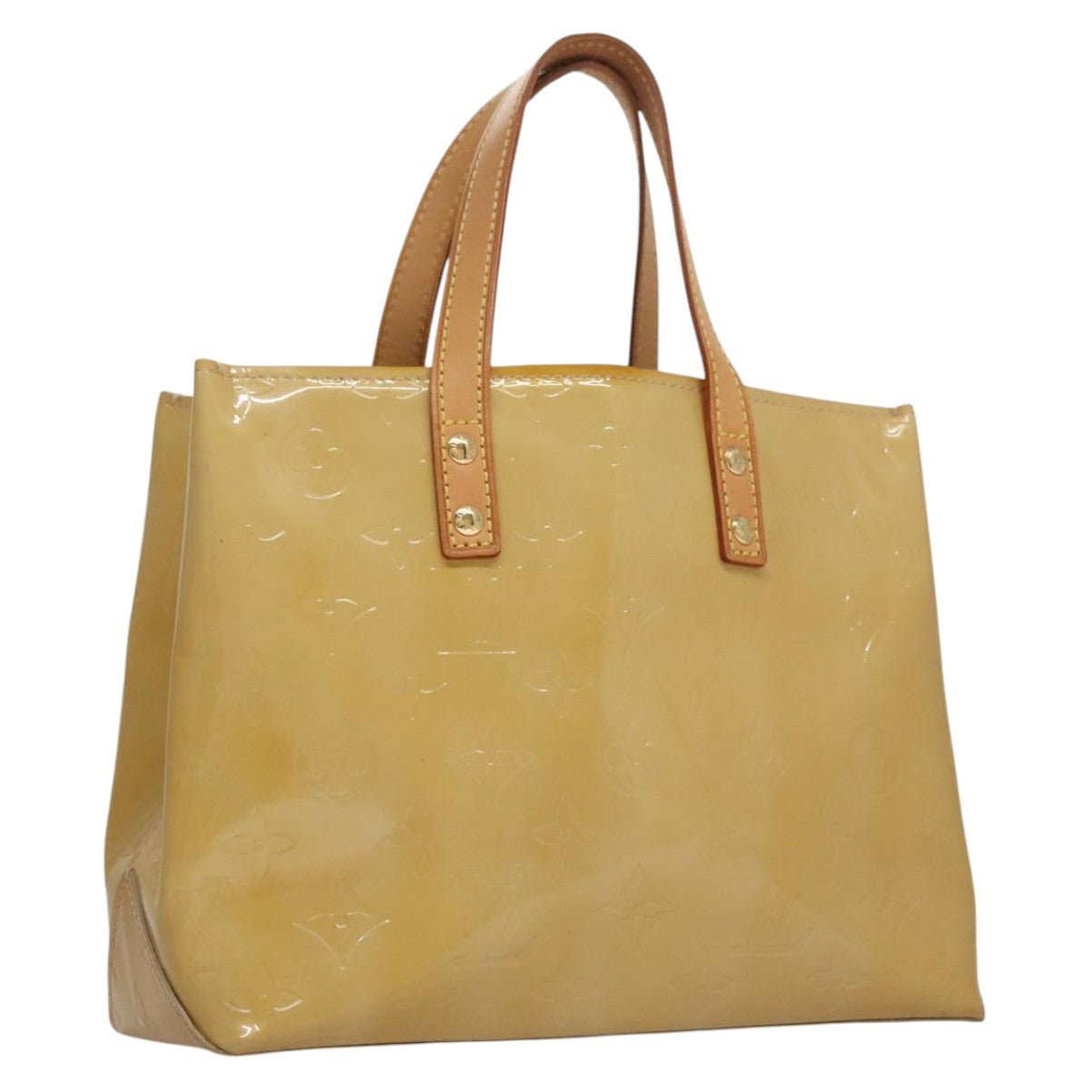 Louis Vuitton Reade Handbag Monogram Vernis Beige Patent_Leather Handbag (Pre-Owned)