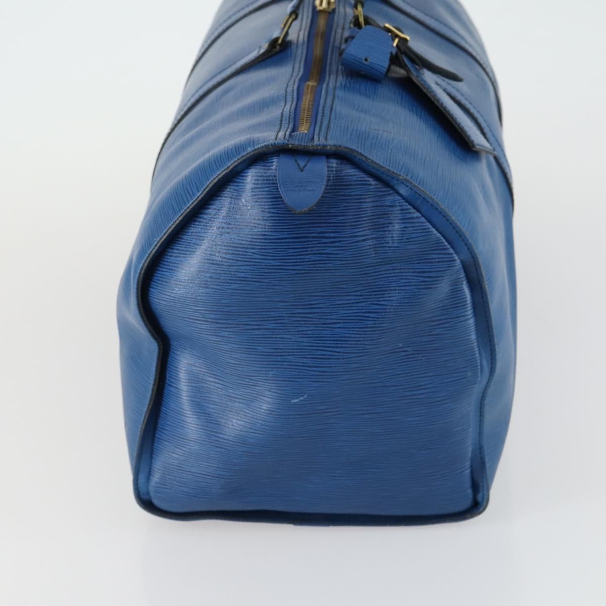 Louis Vuitton Keepall Bag Epi Leather Blue Leather Travel Bag Bag (Pre-Owned)