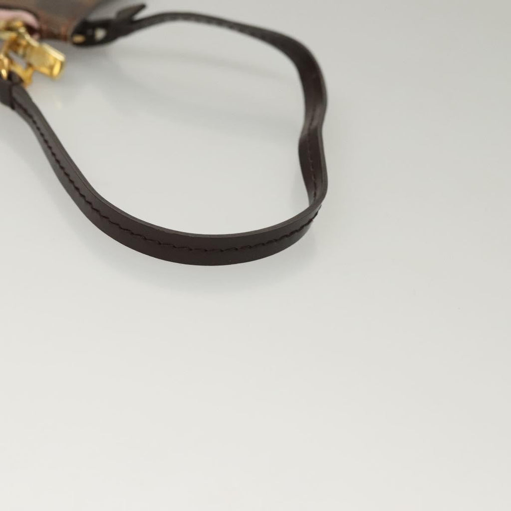 Louis Vuitton Neverfull Pochette Damier Brown Canvas Bag (Pre-Owned)