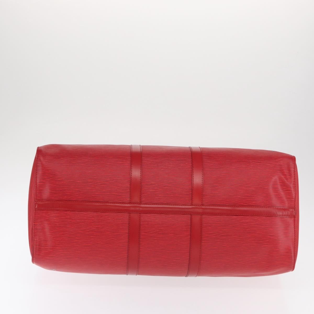 Louis Vuitton Keepall Bag Epi Leather Red Leather Travel Bag Bag (Pre-Owned)