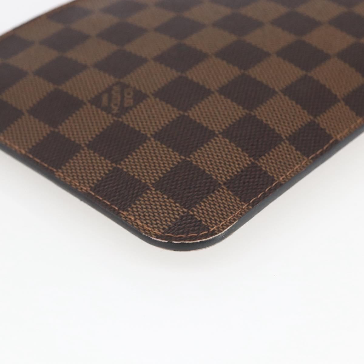 Louis Vuitton Neverfull Pochette Damier Brown Canvas Clutche & Pouche Bag (Pre-Owned)