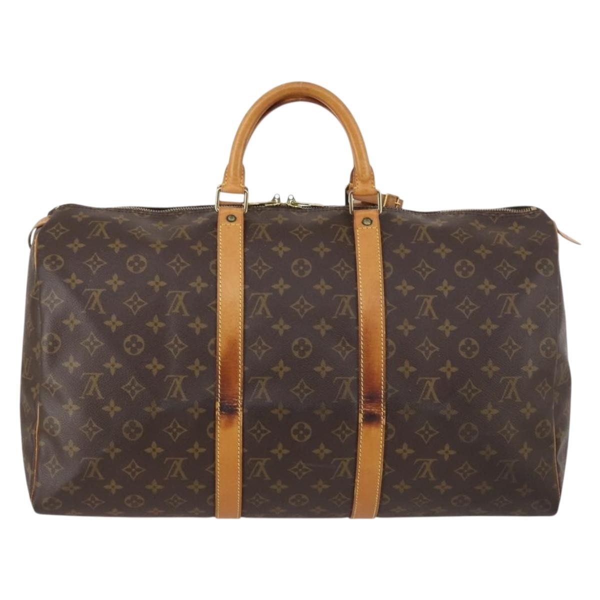 Louis Vuitton Keepall Bag Monogram Canvas Brown Canvas Travel Bag Bag (Pre-Owned)
